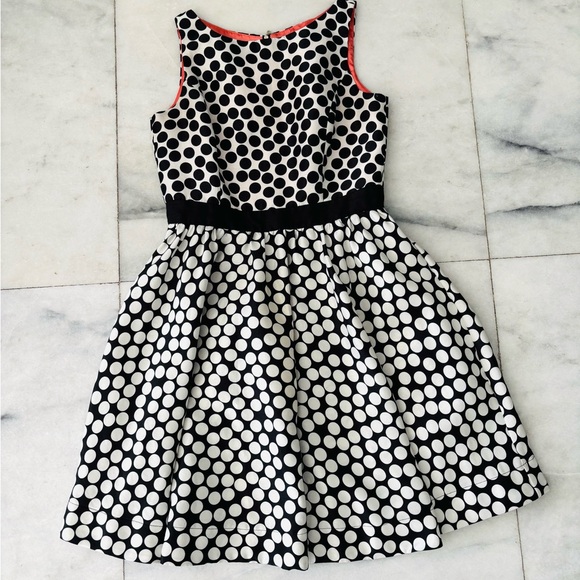 Julian Taylor Polka Dot Dress Black & White Fit & Flare 50s Trad Wife Womens 6 - Picture 3 of 9